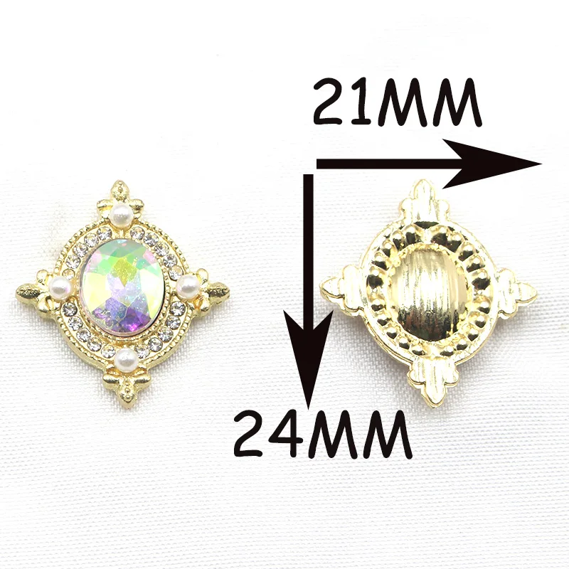 10 Pieces Per Batch 21*24MM New Oval Flower Disc Four Corner Buckle DIY Jewelry Headdress Accessories