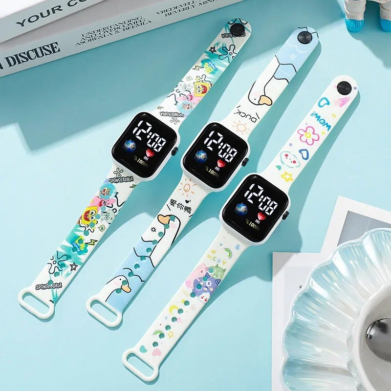 Disney Stitch & Lio Digital Watches Stitch Fashion Cartoon Action Printing Anime LED Type Watches Kids Watch Birthday Gifts