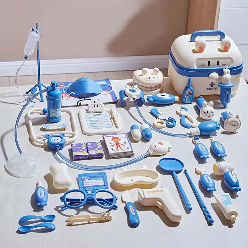 2024 Medical Toy Kids Doctor Pretend Role Play Kit Simulation Dentist Box Girls Educational Game Toys For Children Stethoscope