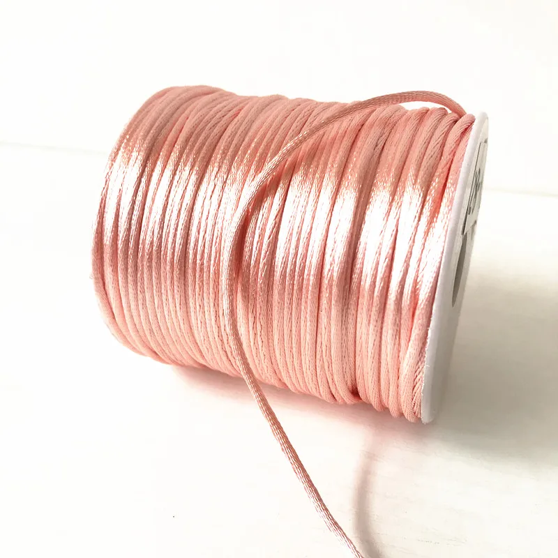 28 colors 2mmX100m/roll Strong Braided Macrame Silk Satin Nylon Cord Rope DIY Making Findings Beading Thread Wire 2mm