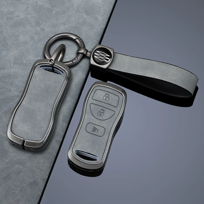 Couro Zinc Alloy Car Key Case para Nissan 350Z Altima Maxima Sentra Pathfinder NV2500 Infiniti QX4 FX45 FX35 EX35 G35 Auto