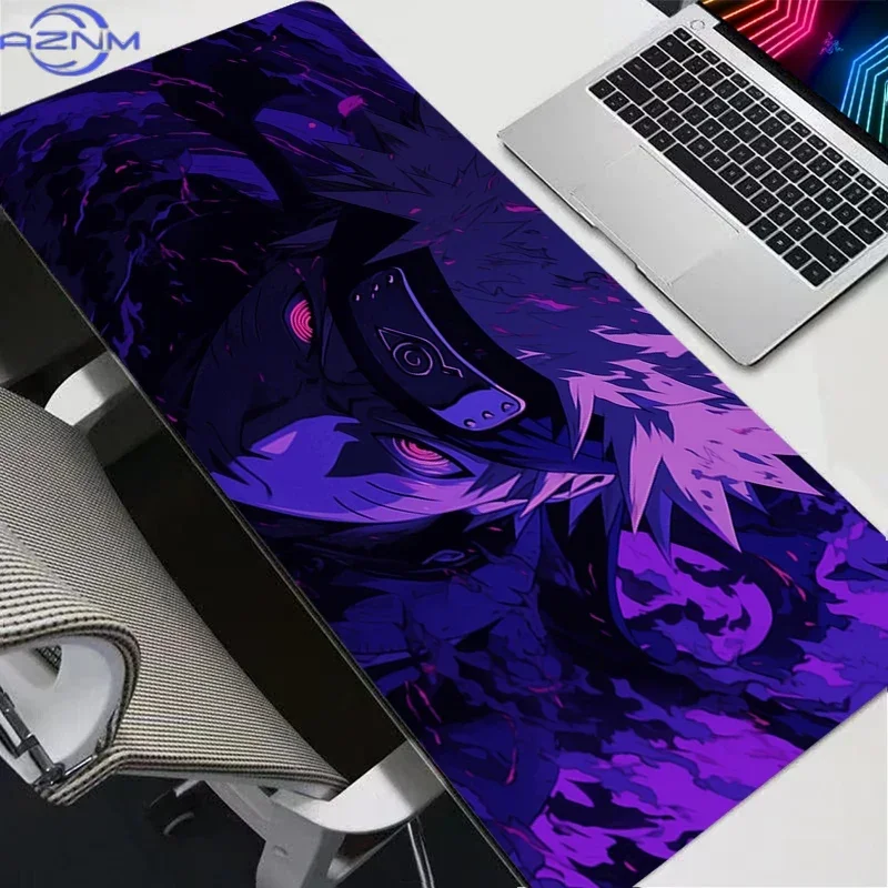 Anime Character Bright Red Eyes Black Rainy Dark Style Mouse Pad, Rubber Non-Slip Gaming Desk Mat, Smooth Surface Keyboard Pad f