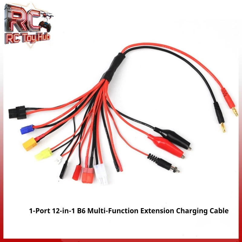 B6 Charging Cable Banana Plug to T‑Plug XT60 JST Connector Li‑ion Battery Charge Wire for RC Model Igniter Charging