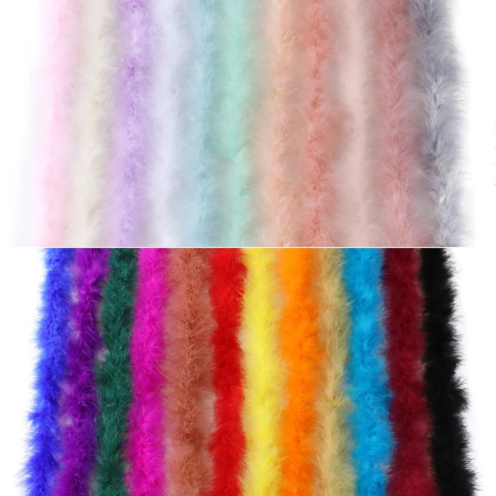 10/1pcs 2m Marabou Feathers Boa Clothes Shawl Natural Turkey Feather Costume Clothing Hat Home Decor Sewing DIY Accessory Crafts