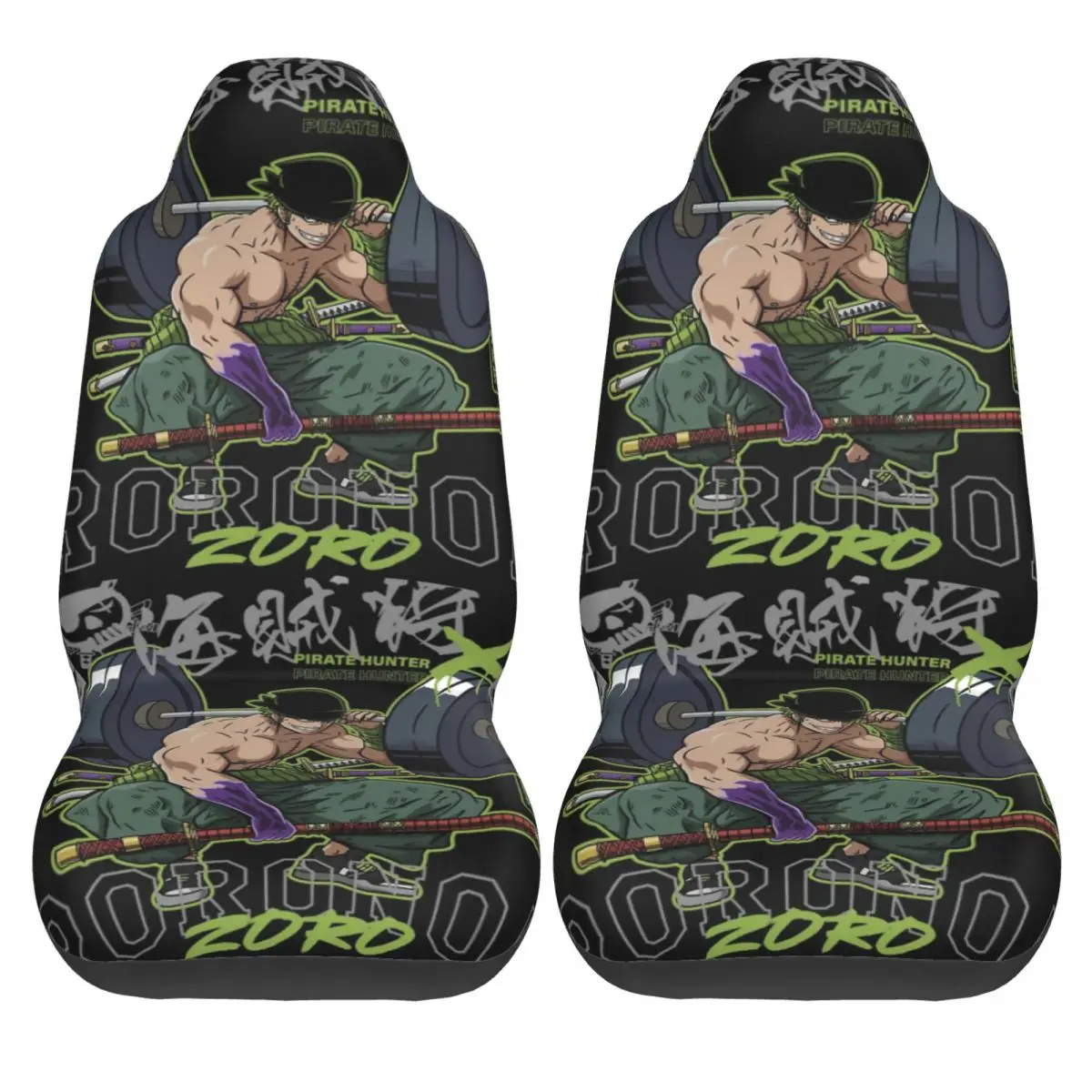 Pirate Hunter Zoro One Piece Universal Car Seat Cover Auto Interior AUTOYOUTH Car Seat Covers Polyester Car Accessories