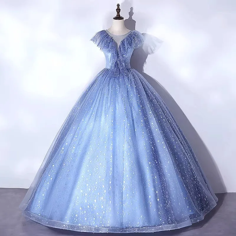 Vestido De baile brillante para quinceañera, traje De tul para fiesta De graduación, cumpleaños, ocasión Formal, 15 años