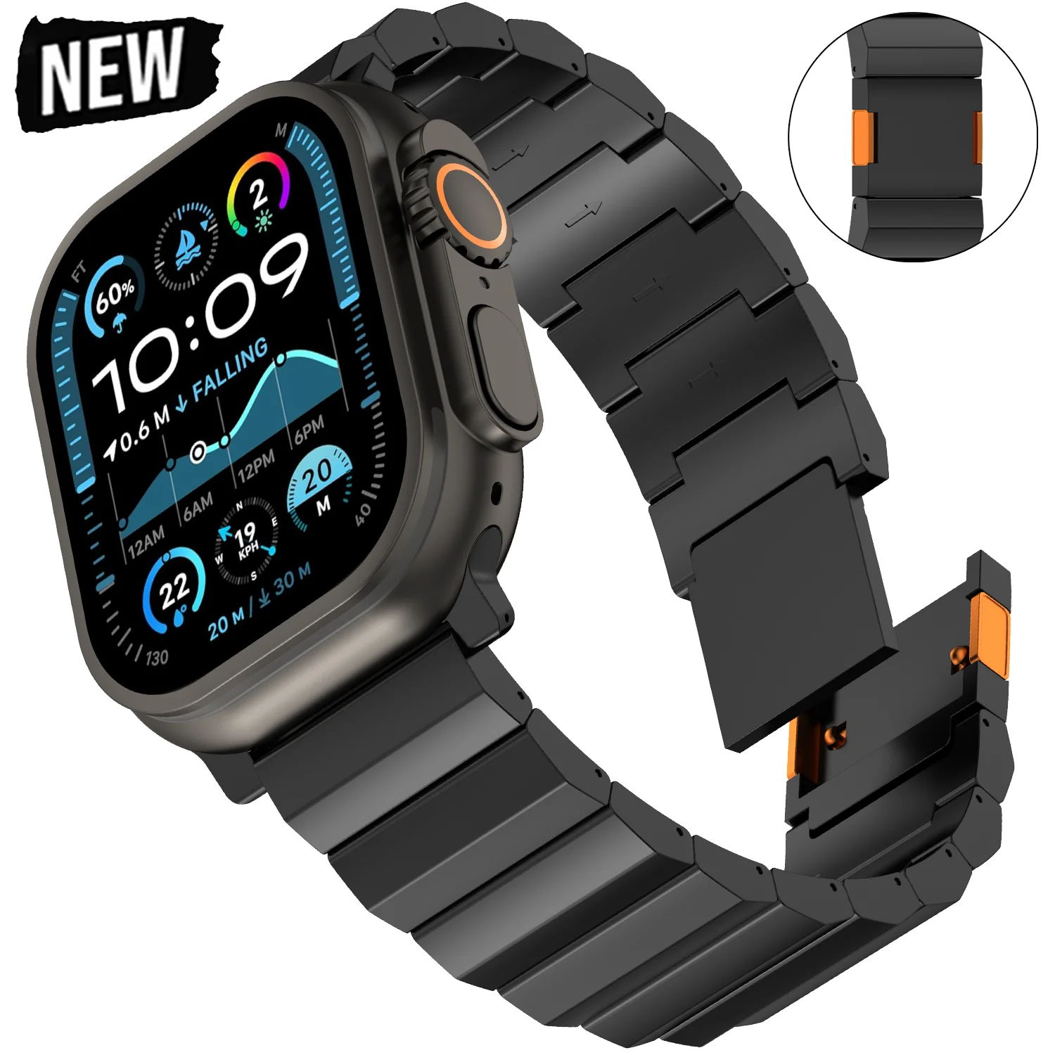 

Titanium Band for Apple Watch Ultra 3 2 49mm Series 11 10 9 8 7 6 SE Strap for IWatch Magnet Closure Wristband 38mm 44 45mm 46mm