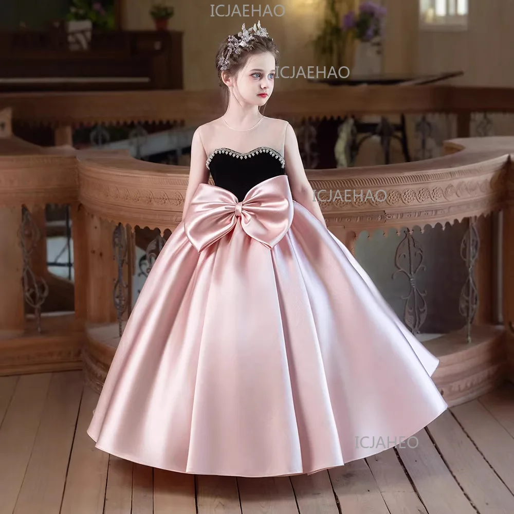 Dress Summer Little Girl Birthday Flower Girl Princess Dress Kid Model Catwalk Performance CostumeSleeveless Children Formal