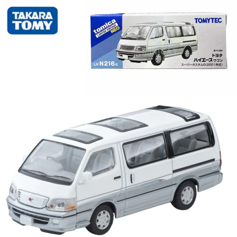 TAKARA TOMY TOMICA 1:64 TLV LV-N216d Toyota Sea Lion ToyotaHiace minibus white alloy press shaft miniature model, boy toy,