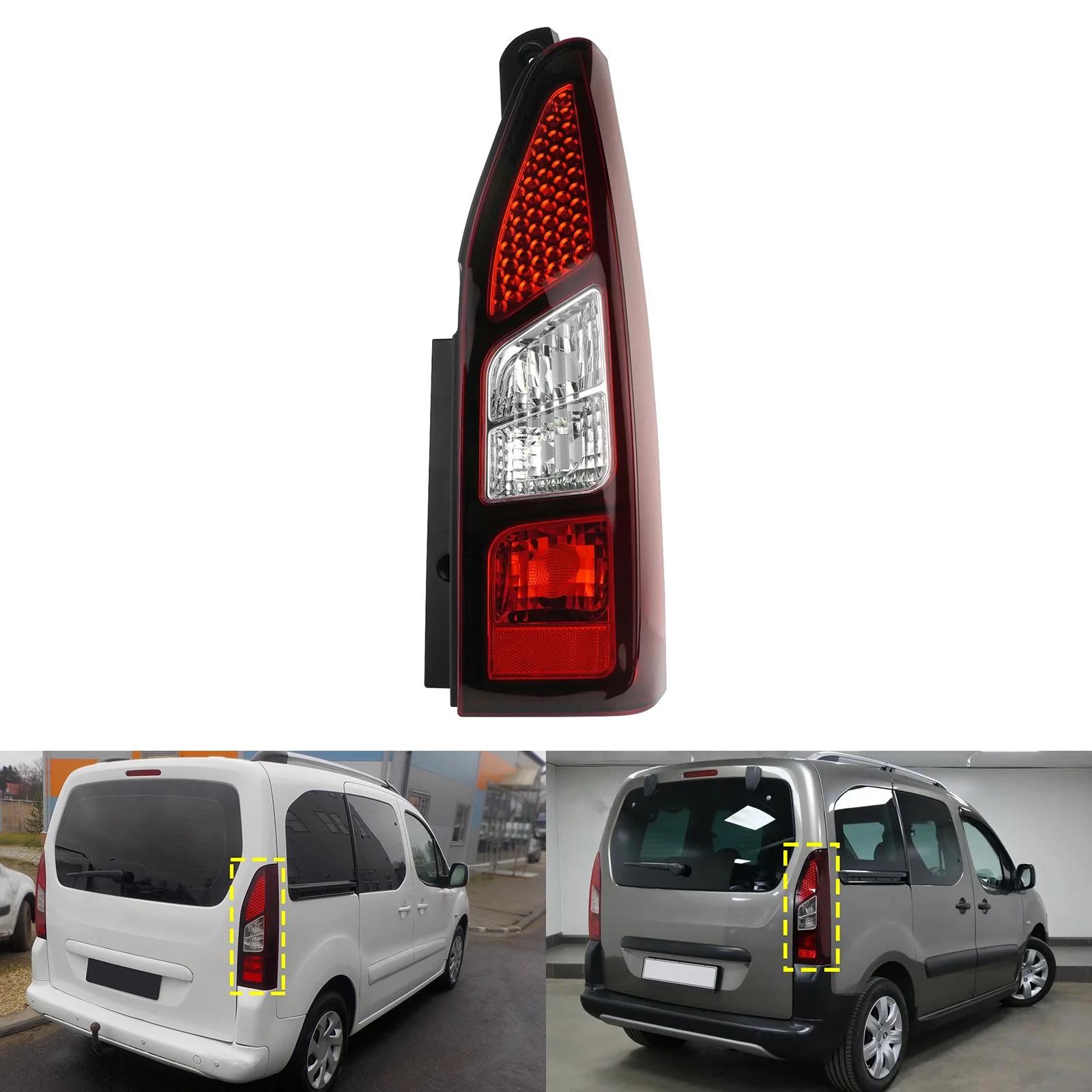 Right Side Rear Light Assembly For Peugeot Partner Tepee Citroen Berlingo B9 12-18 Single Rear Door Model Tail Lamp Housing Case