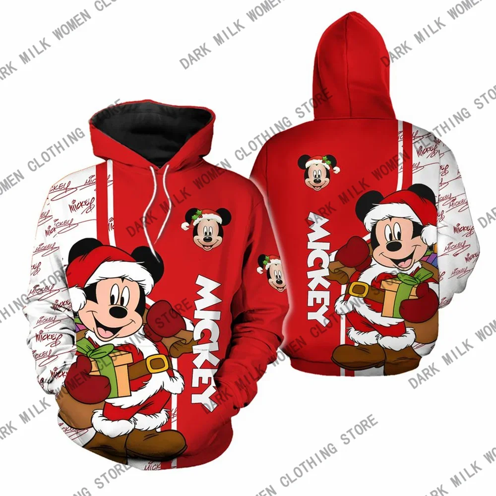 

Potdemiel New Arrivals Women's Hoodies Disney Mickey Christmas 3d Printed Coat Pullover Female Harajuku Streetwear Clothing Xmas