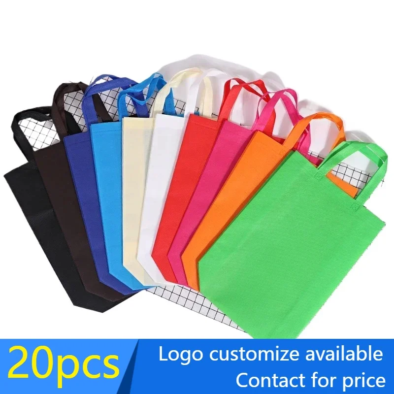 

20 pcs New arrival Non Woven Bag Shopping Bags Eco Promotional Recyle Bag Tote Bags Custom Make Printed Logo