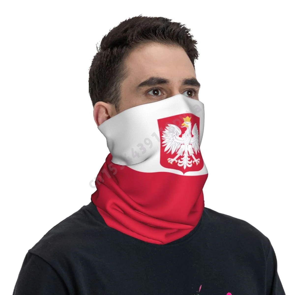 Poland Flag Polish National Neckerchief Scarf Neck Face Mask Unisex Neck Warmer Seamless Bandana Headwear Cycling Hiking