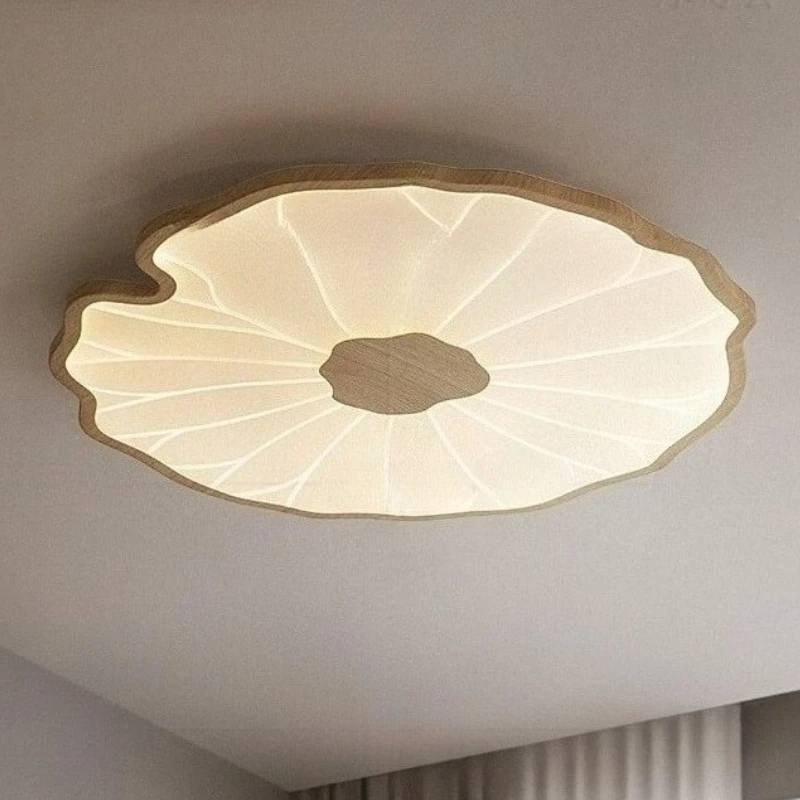 

French Creative Lotus Leaf LED Ceiling Lamp Personality Art Study Bedroom Restaurant Living Room Eye Protection Lighting Fixture