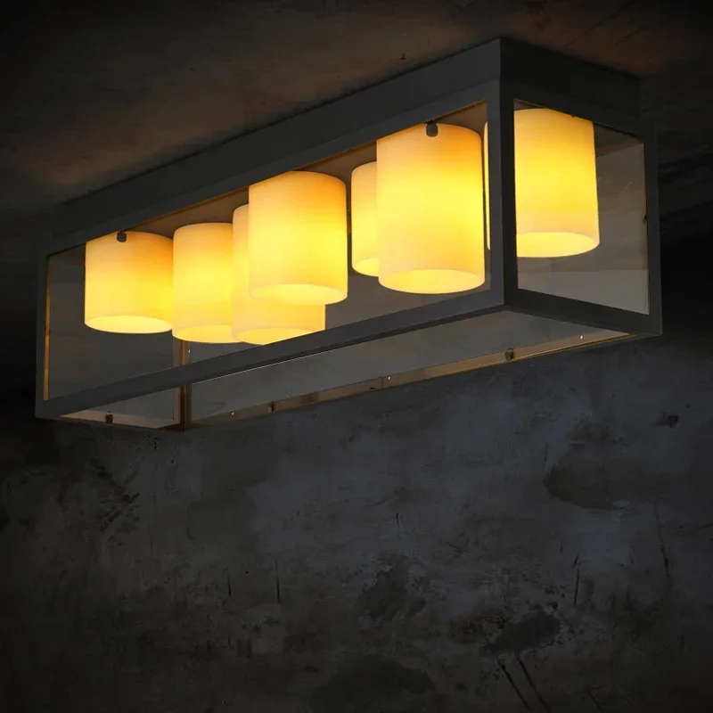 

Loft american rectangle mousse personalized iron ceiling light