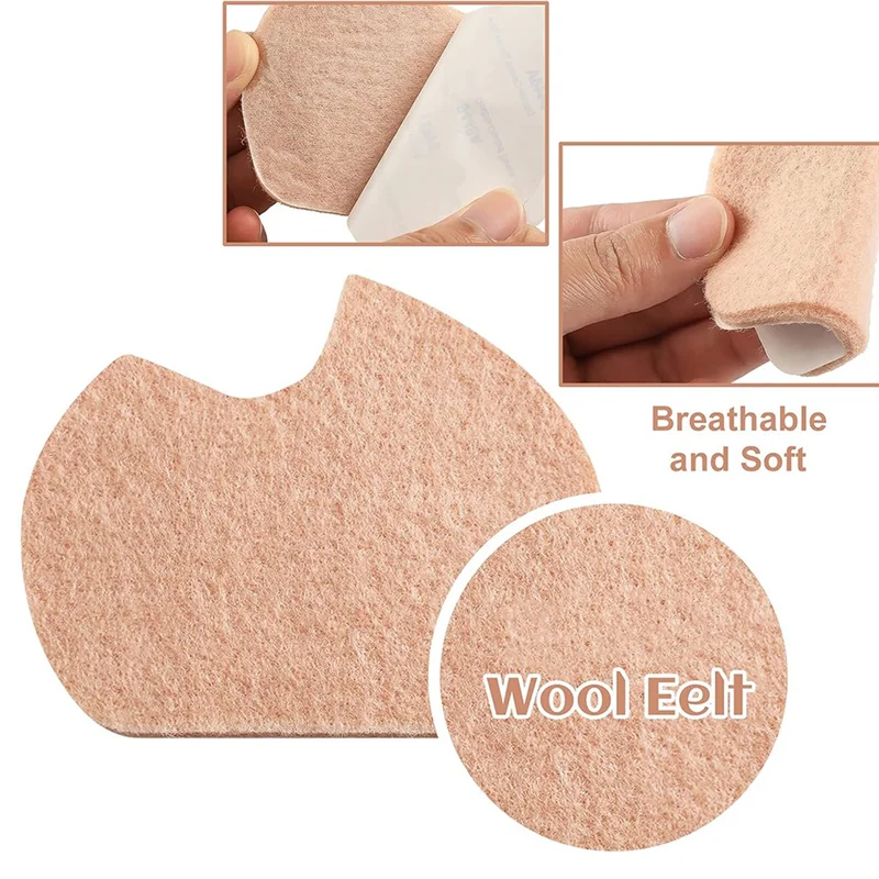 HGFLE-24 Pcs Foot Pads For Dancer Sesamoiditis Pads For Ball Of Right Feet Pain Felt Forefoot Cushion