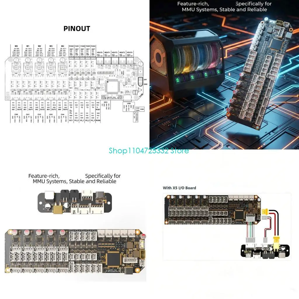 P5EA Motherboard Controller Board With TMC2209 Driver For Printing And Temperature Monitoring USB CANBUS Communication