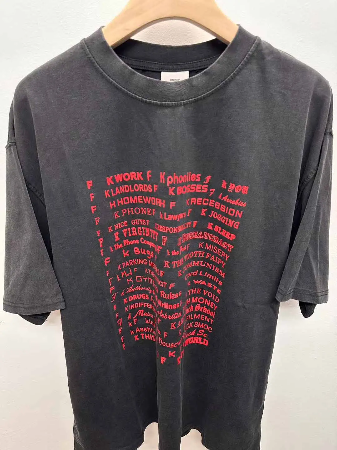 

2025 Best Version VT FK Everything Women Men T shirts tees Oversized Men Heavy Cotton Short Sleeve Washed T shirt
