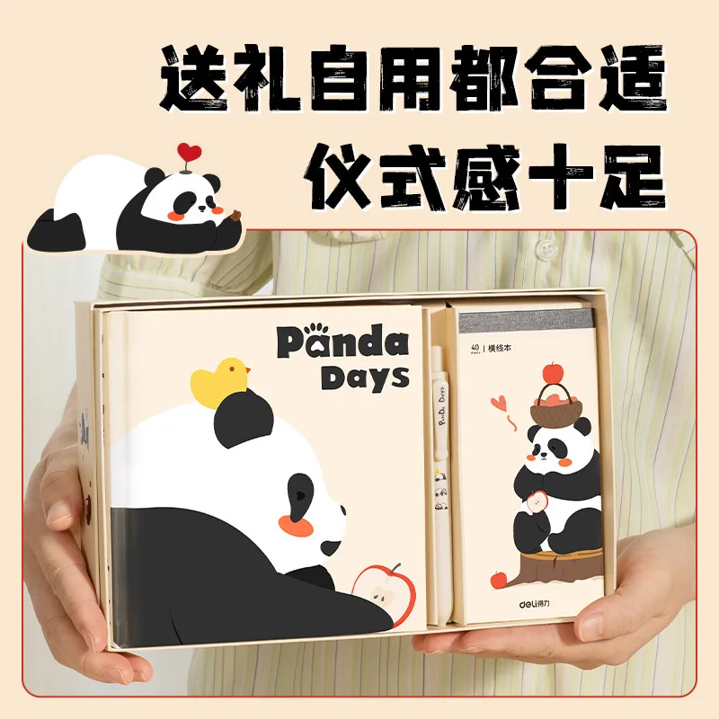 Kawaii Panda Stationery Sets Kids Gift Box With Notebooks, Pens, Notes, Stickers School Supplies Set Back To School Acsesories