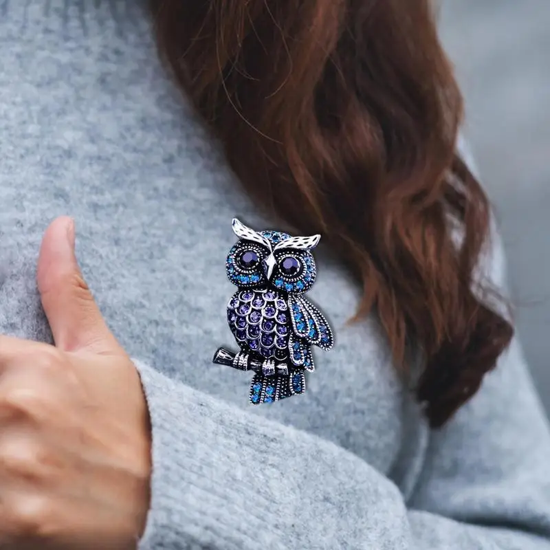 Owl Brooch Pin Created Rhinestone Crystal Owl Fashion Brooch Owl Brooch Pin Scarves Shawl Clip For Women Ladies