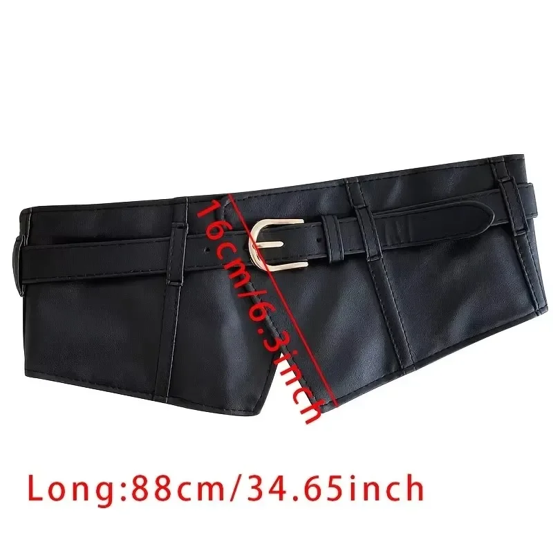 Gürtel für Damen, dekorativer Taillengürtel für Rock und Hemd, schwarzer Taillengürtel, elastisch, schlicht, vielseitig, Pullovergürtel – Detail 10