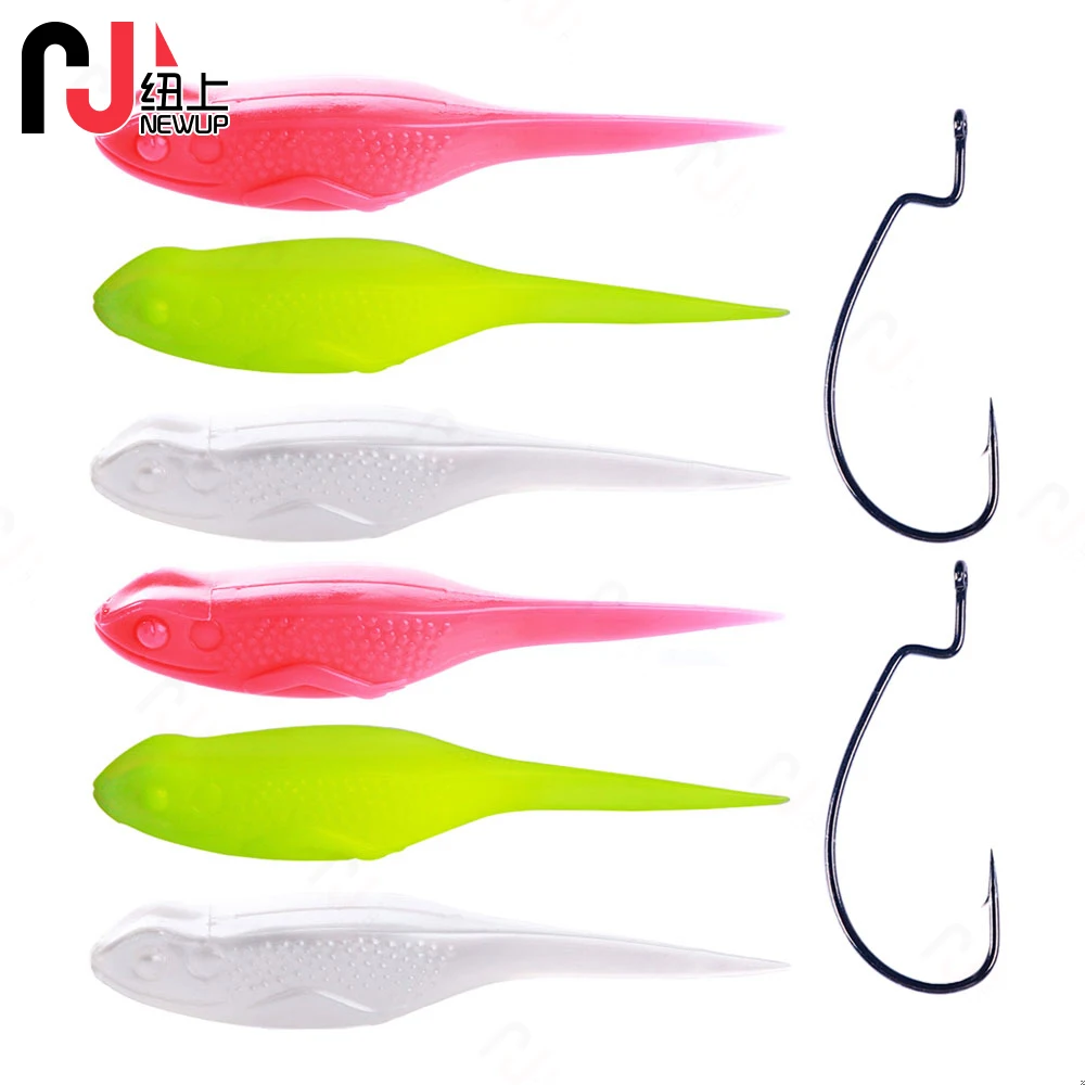 6pcs Bionic Tadpole Bait Crank Hook Soft Lures 10G 13G Sinking and Floating Wobblers Swimbait for Pike Bass Fishing Lure Tackle