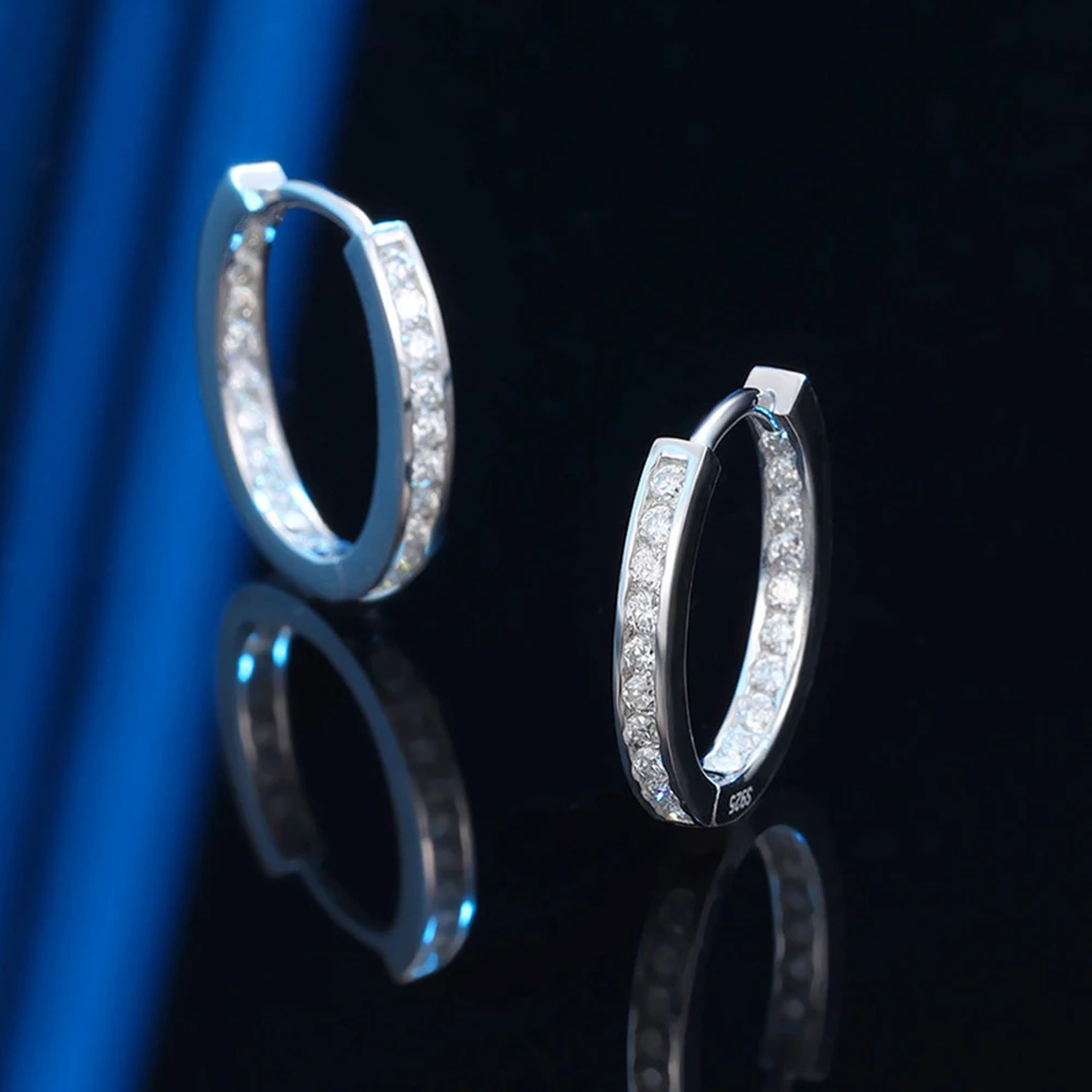 

Серьги-кольца YLMyself из стерлингового серебра 925 пробы с муассанитом, овальные, 1,75 мм, 15 мм, роскошные, элегантные, изысканные ювелирные изделия, 3,2 г