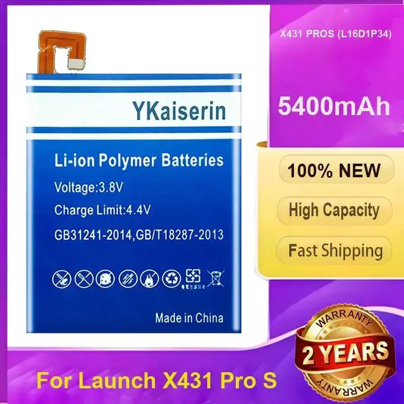 

Tablet Battery Hardwearing For Launch X431 Pro S Pros L16D1P34 5400Mah