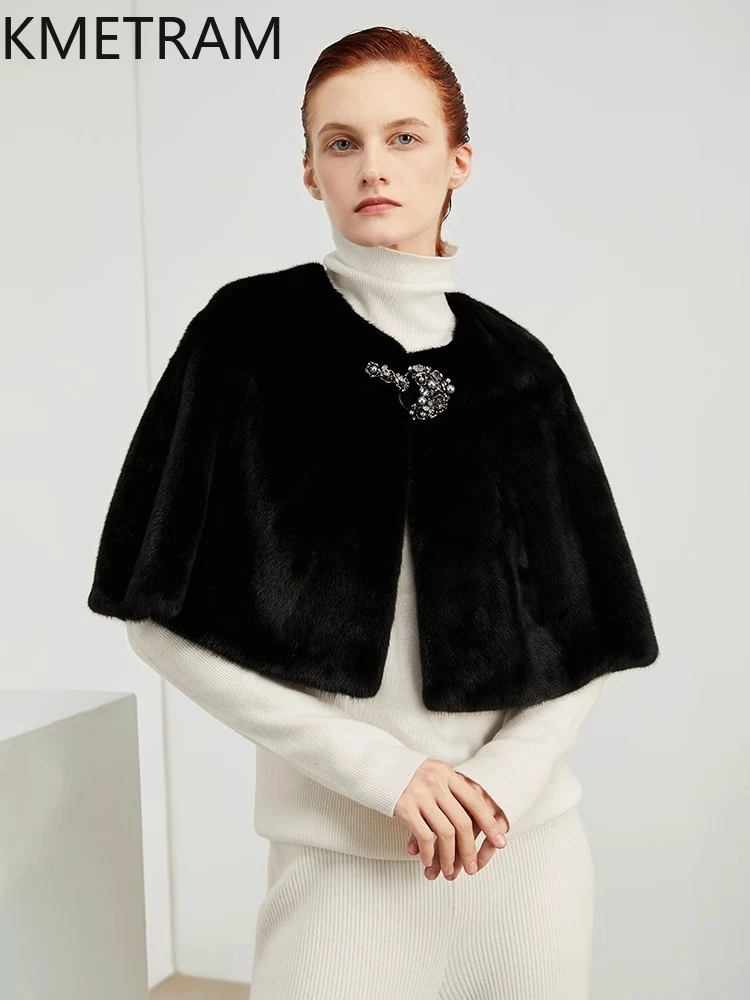 100% natuurlijke nertsenbont jas vrouw luxe korte echte bont sjaal jas 2025 hoge kwaliteit winterjassen dameskleding personali