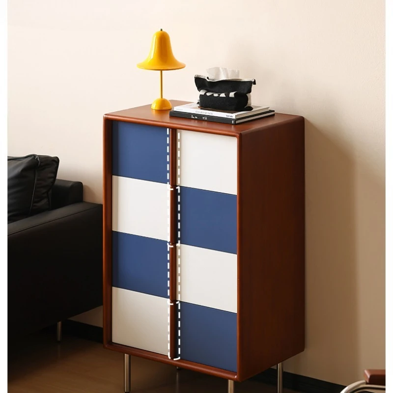 

Medieval color matching four-chest cabinet living room bedroom Bauhaus contrasting color locker drawer storage cabinet