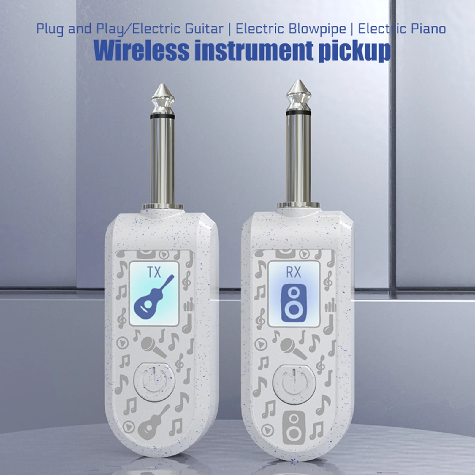 2.4G الغيتار اللاسلكي جهاز ريسيفر استقبال وإرسال الصوت مع صوت دقيق قابلة للشحن نظام الغيتار الرقمي للآلات الكهربائية