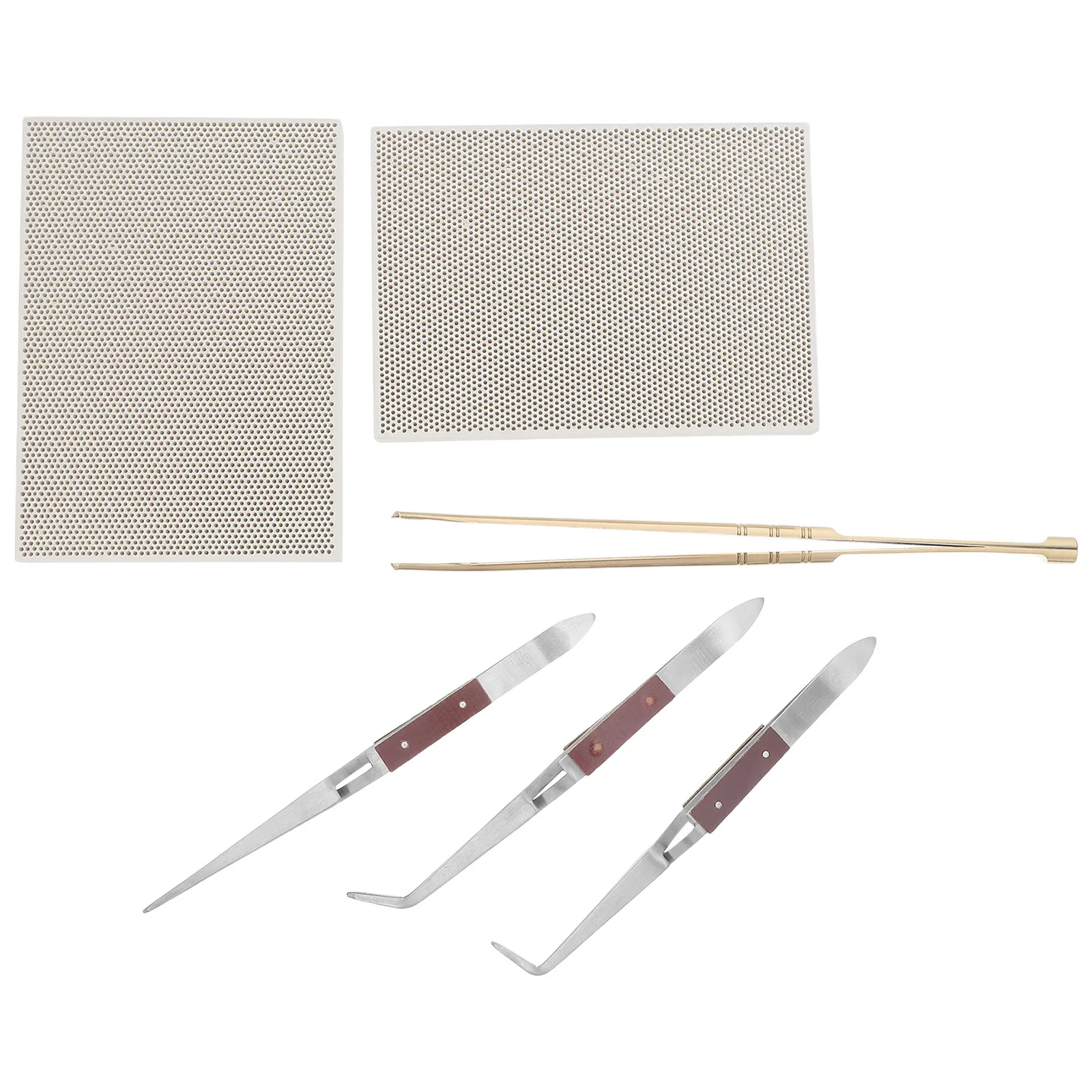 

1Set Jewelry Welding Tool Kit Honeycomb Soldering Plate Copper Casting Tongs Reverse Tweezers Jewelry Making Melting Casting