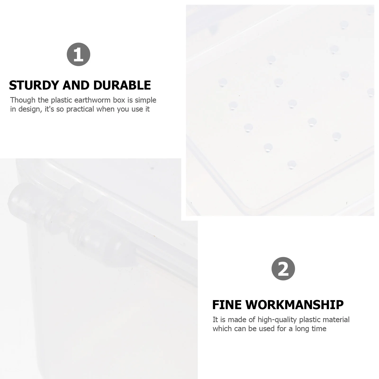 

2Pcs Portable High-Quality Breeding Box Lightweight Practical for Storing Red Worms and Blood Worms White