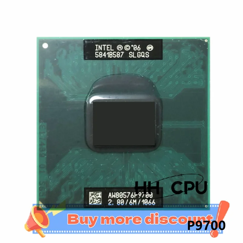 Core 2 Duo Mobile P9700 SLGQS 2.8 GHz Dual-Core Dual-Thread CPU Processor 6M 25W Socket P