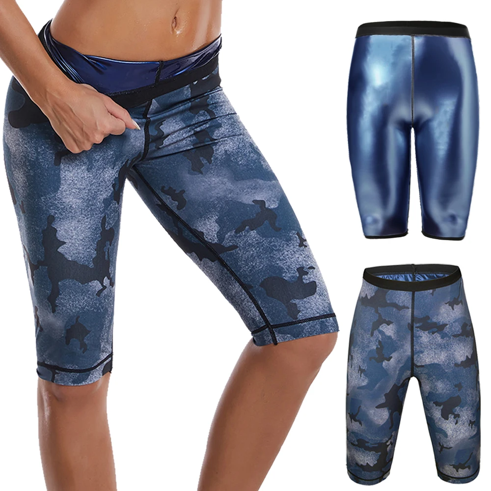 Damen Sauna-Schwitzhose Thermo Bauchkontrolle Leggings Shapewear Fitness Fettverbrennung Körperformer Taille Schlankheits-Sportbekleidung Shorts