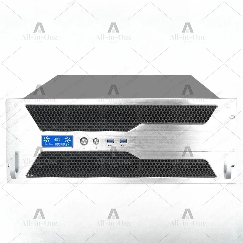 4U industrial control chassis brushed aluminum panel with temperature control screen main board drive rack server host