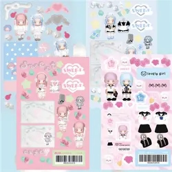 Character sticker modeling girl cartoon hand tent sticker painting material Korean version of Asian sweet wind plate decoration
