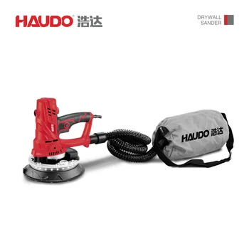 Haudo 180mm wall putty handheld electric dust-free drywall sander plaster sanding polishing machine with LED light grinding machine