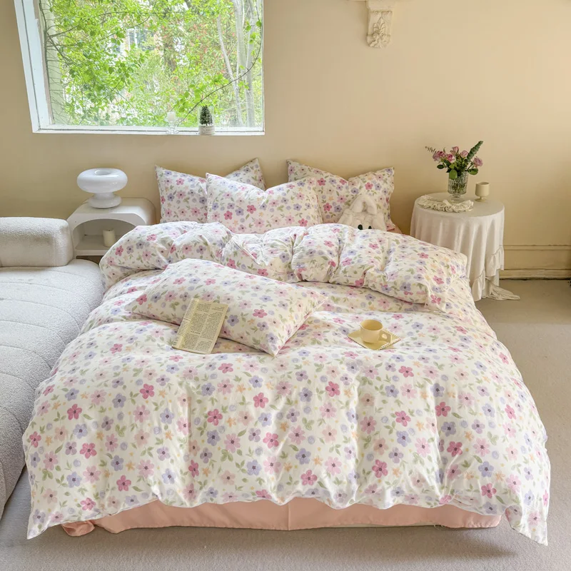 MissDeer Bed Linen Set Floral Style Quilt Cover Set Single/Queen Size Bedclothes Home Bed Sheets Set постельное белье наборы