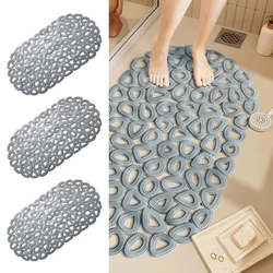 Bathroom Non-Slip Waterproof Mat With Suction Cup,Quick Drain Bath Rug Bathroom Massage Ring Shower Mat Ellipses Hole Carpet