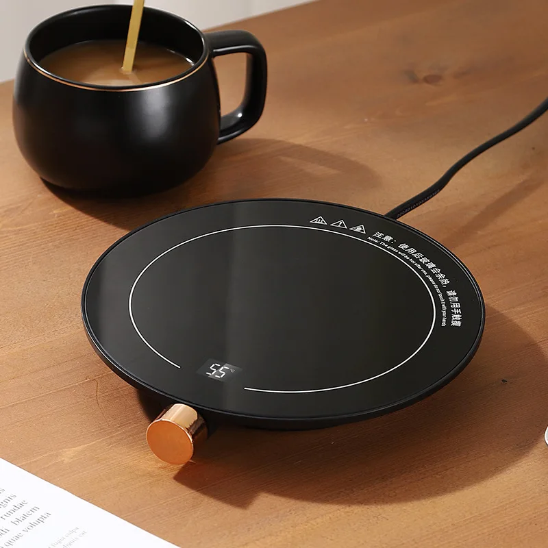 Calentador de tazas eléctrico de 220V, temperatura ajustable de 80 ℃, calentador de agua para el hogar, alfombrilla para taza de agua para invierno, bebida caliente de leche y café