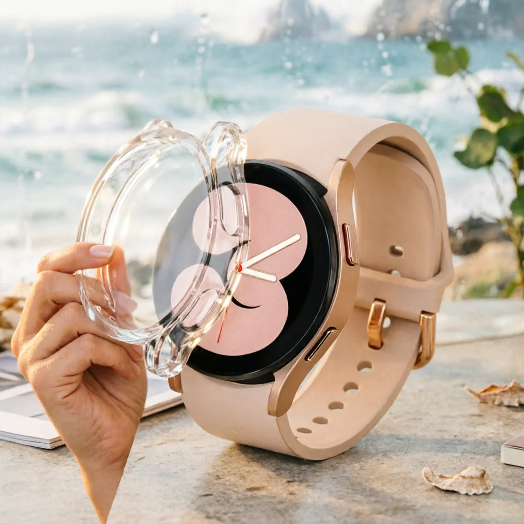 Transparent Case For Samsung Watch 4 5 6 40mm 44mm Coverage Silicone Bumper Screen Accessories Galaxy Watch 6 5 4 Cover 40 44mm