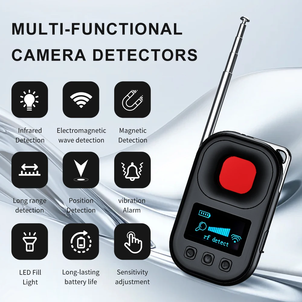 Hidden Camera Detectors RF Signal Detector Listening Device Detector GPS Tracker Detector For Hotels, Travel, Office Safety