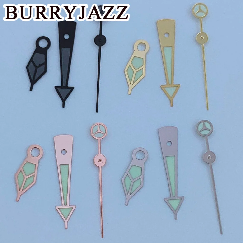 BURRYJAZZ NH35 NH36 NH38 7S26 7S36 4R35 4R36 Watch Hands Black Silver Gold Rose Gold Hands Green Luminous
