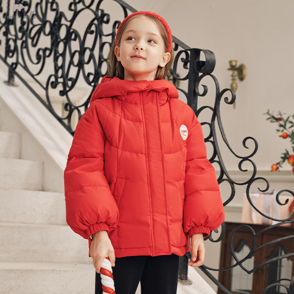 Dave Bella Girls Thicken Down Parka Jacket Children Winter Warm Hooded Down Coats Waterproof Outdoor Outwear Clothes DK4243816