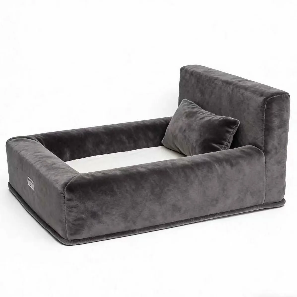 

Yangyangpet Gray Faux Suede Fabric Foam Waterproof Washable Indestructible Dog Bed