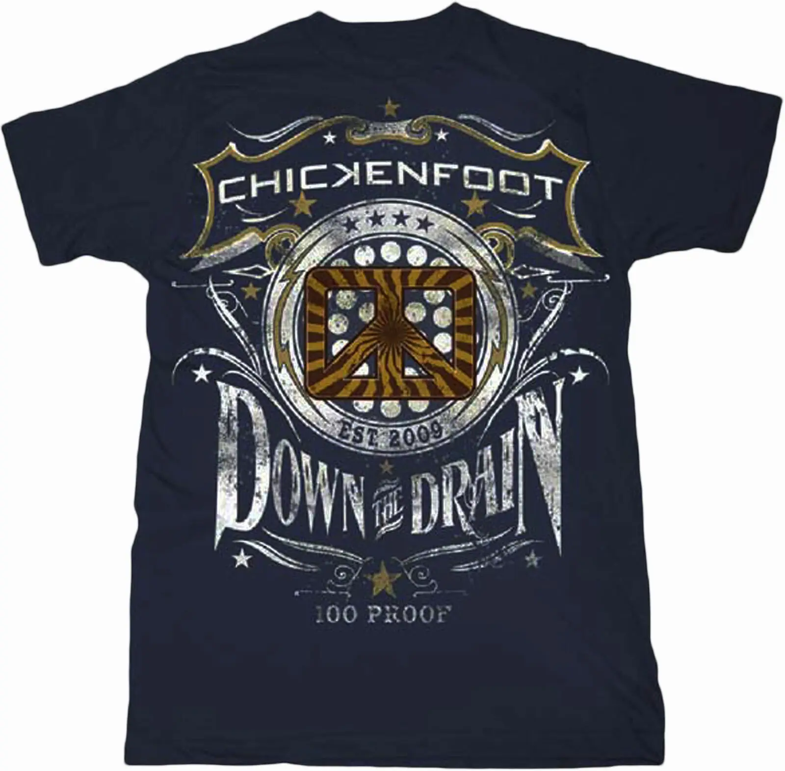 

Chickenfoot Down The Draw Adult T-Shirt -Hard Rock, Blues Rock, Heavy Metal Mus Men's Clothing Short Sleeve Tops