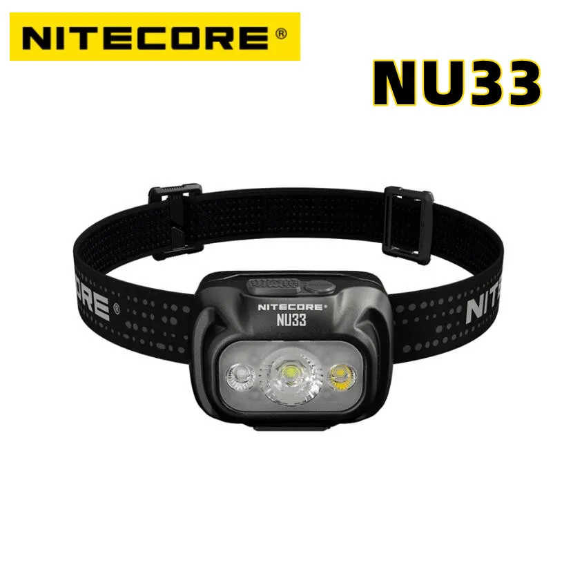 Nitecore-faro delantero NU33 de 700 lúmenes, LED de alto CRI, Triple salida, blanco primario, USB-C, recargable, batería integrada de 2000mAh