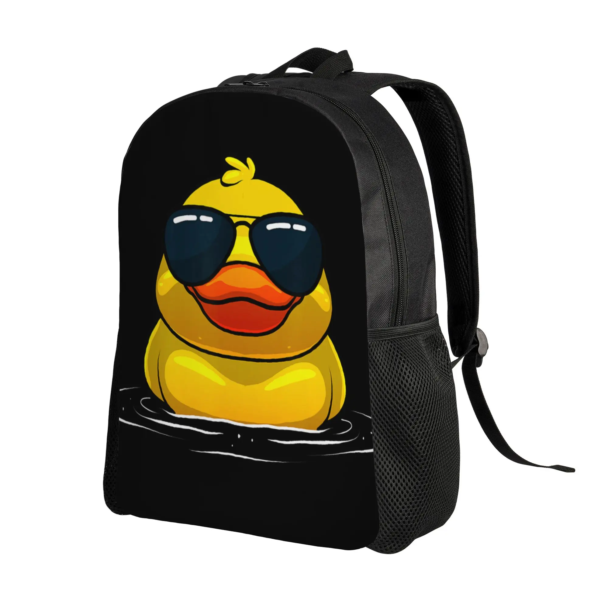 Cool Duck Rubber Duck Lovers Sunglasses Backpack  Women Men Polyester Daily Backpacks Big Fashion School Bags Rucksack