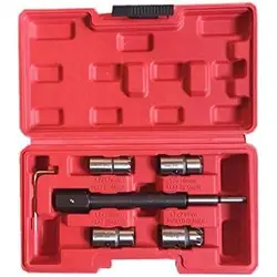 5pcs Auto Car Diesel Injector Seat Cutter Set Carbon Remover Cleaner Tool Kit Cutter Milling Set Universal Injector Remover